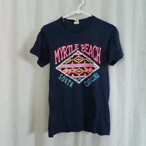 Myrtle Beach T Shirt Size S Dark Blue